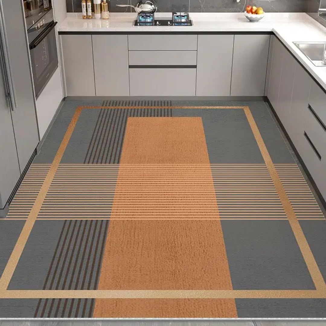 Tapis de style minimaliste cuisine salon balcon PVC cuir 50x160 cm