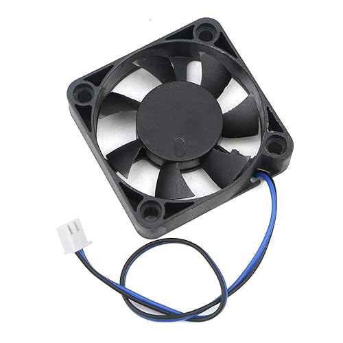 Miniatura 5 de Mini ventilador de refrigeración silencioso de 1.969 in x 1.969 in x 0.453 in, 2 pines CC, 12 V, 0.18 A, 6000 RPM, para impresora 3D, computadora,