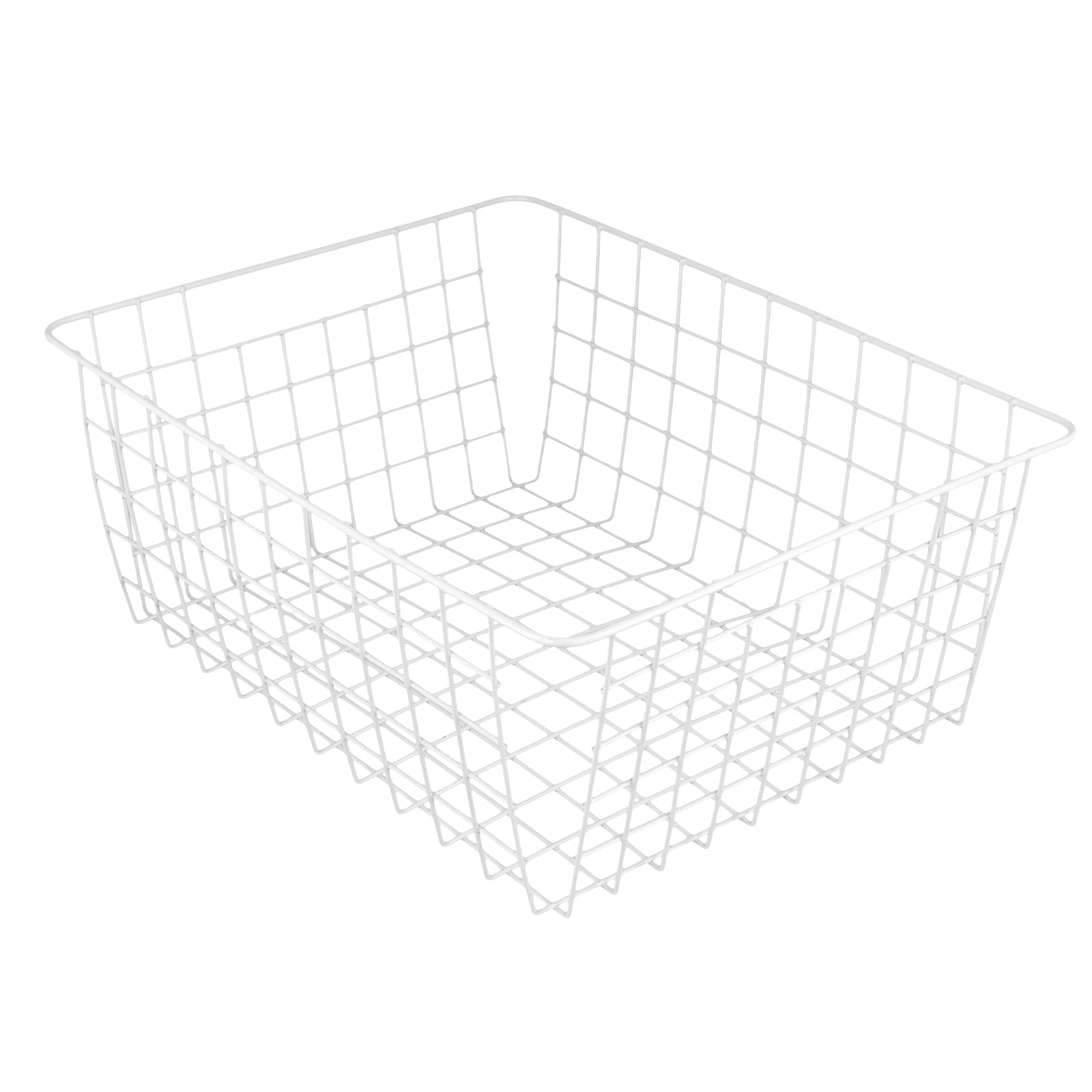 SINJEUN 3 unidades de 36 x 29 x 15,5 cm, cesta de alambre blanco, cesta de almacenamiento, para congelador, cesta de rejilla, cesta de alambre rectangular para cocina y congelador