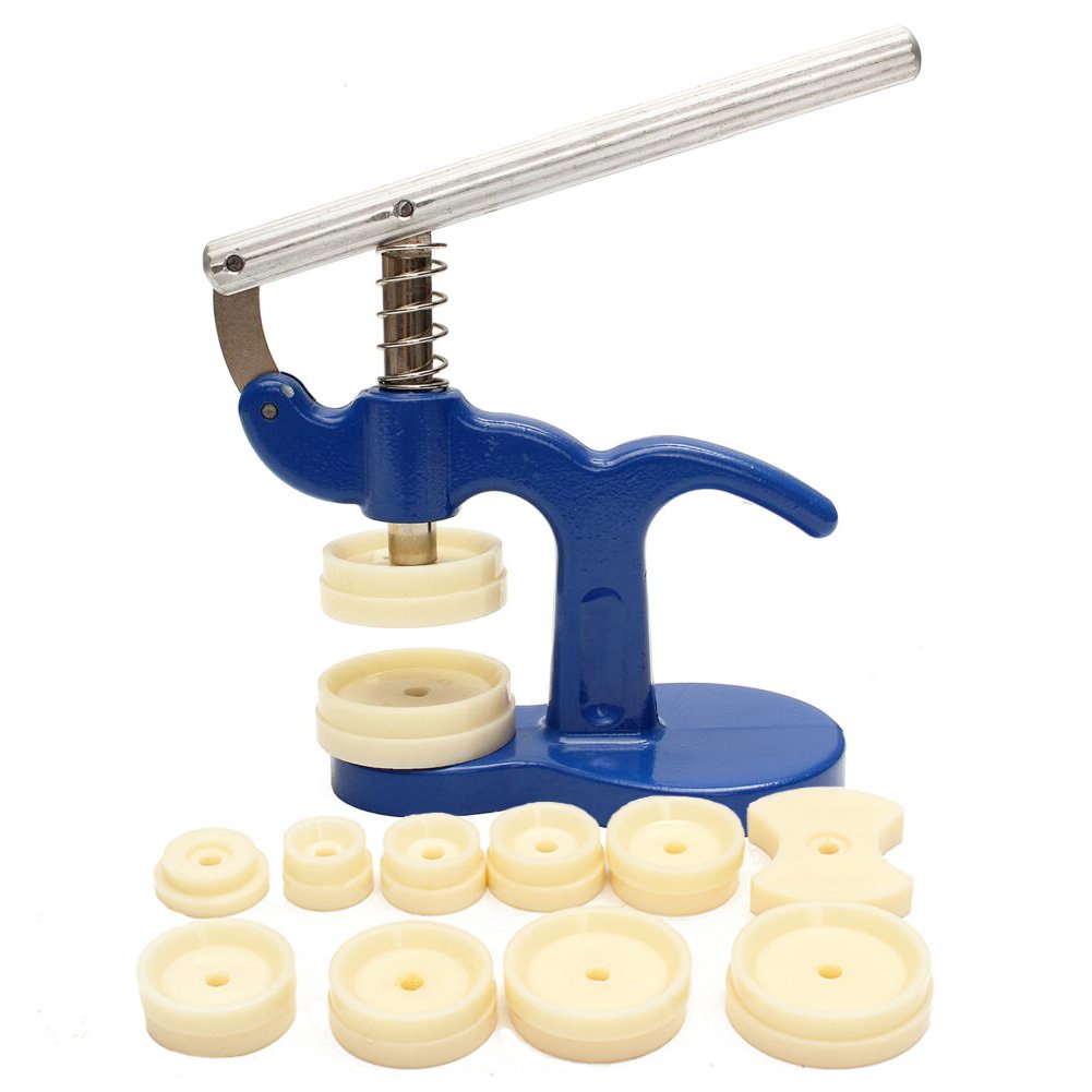 Kottle ValueHall Watch Press Set, Watch Back Case Closer, Cast Iron Press, Glass Fitting Press with 12 Dies