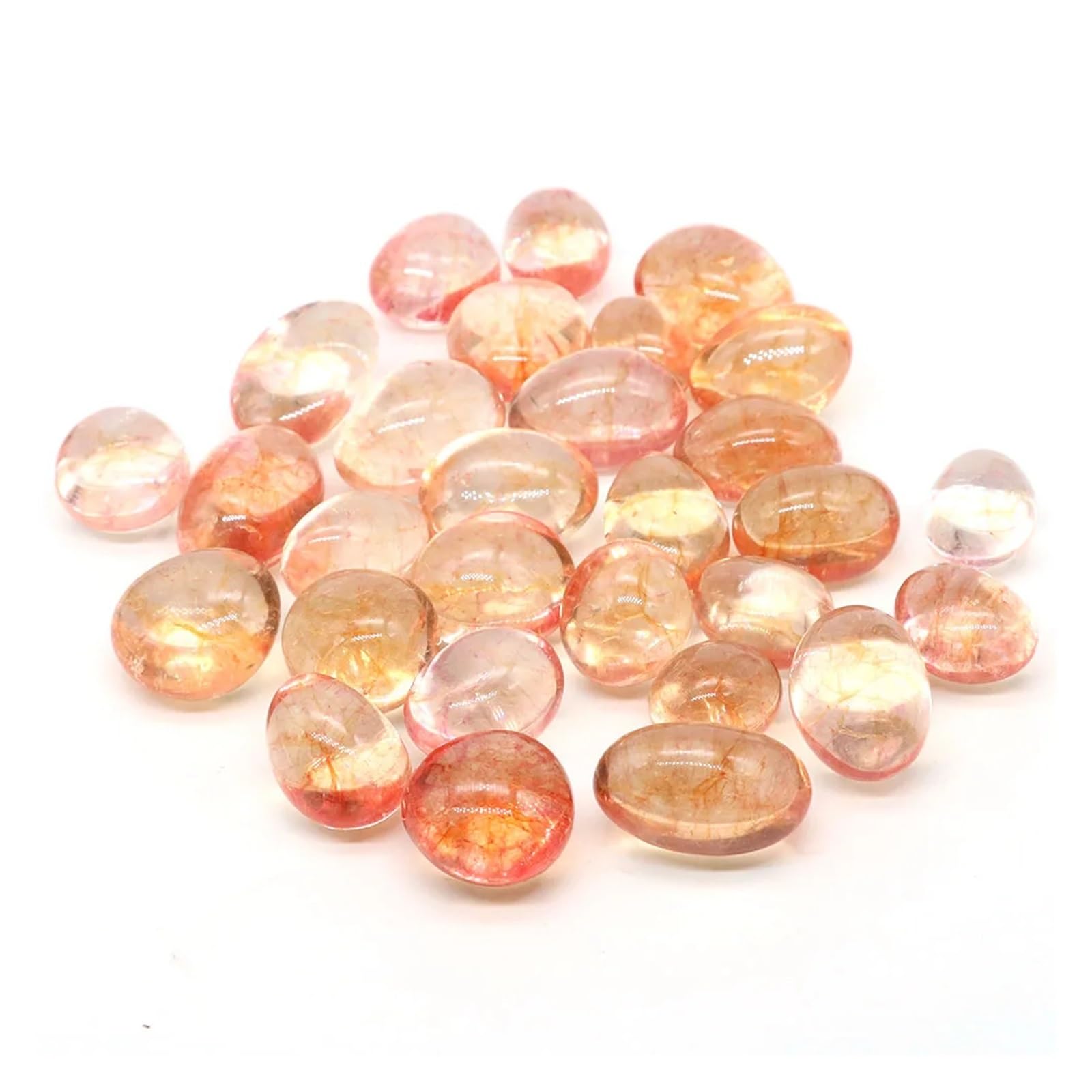 Trommelsteine, polierte Steine, Edelsteine, Verschiedene Risskristalle for die Dekoration von Aquarien und Gärten zu Hause für Aquarium, Teich(Color 25,100g)