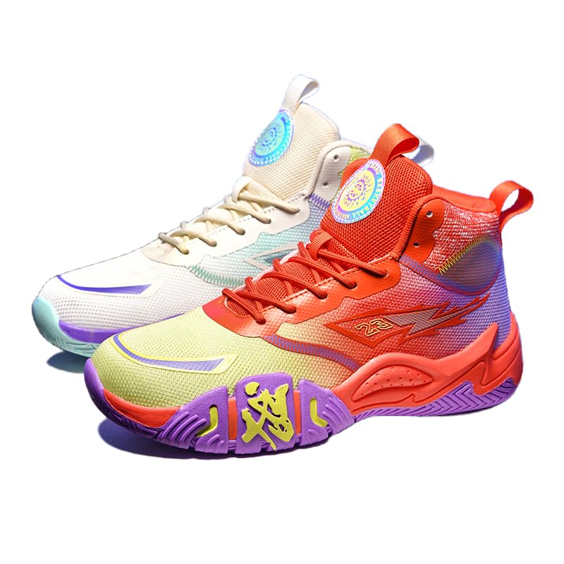 High Top Womens Mens Basketball Shoes Fashion Colorful Painting Running Sneakers Breathable Non-Slip Outdoor Casual Lightweight Sport Shoes