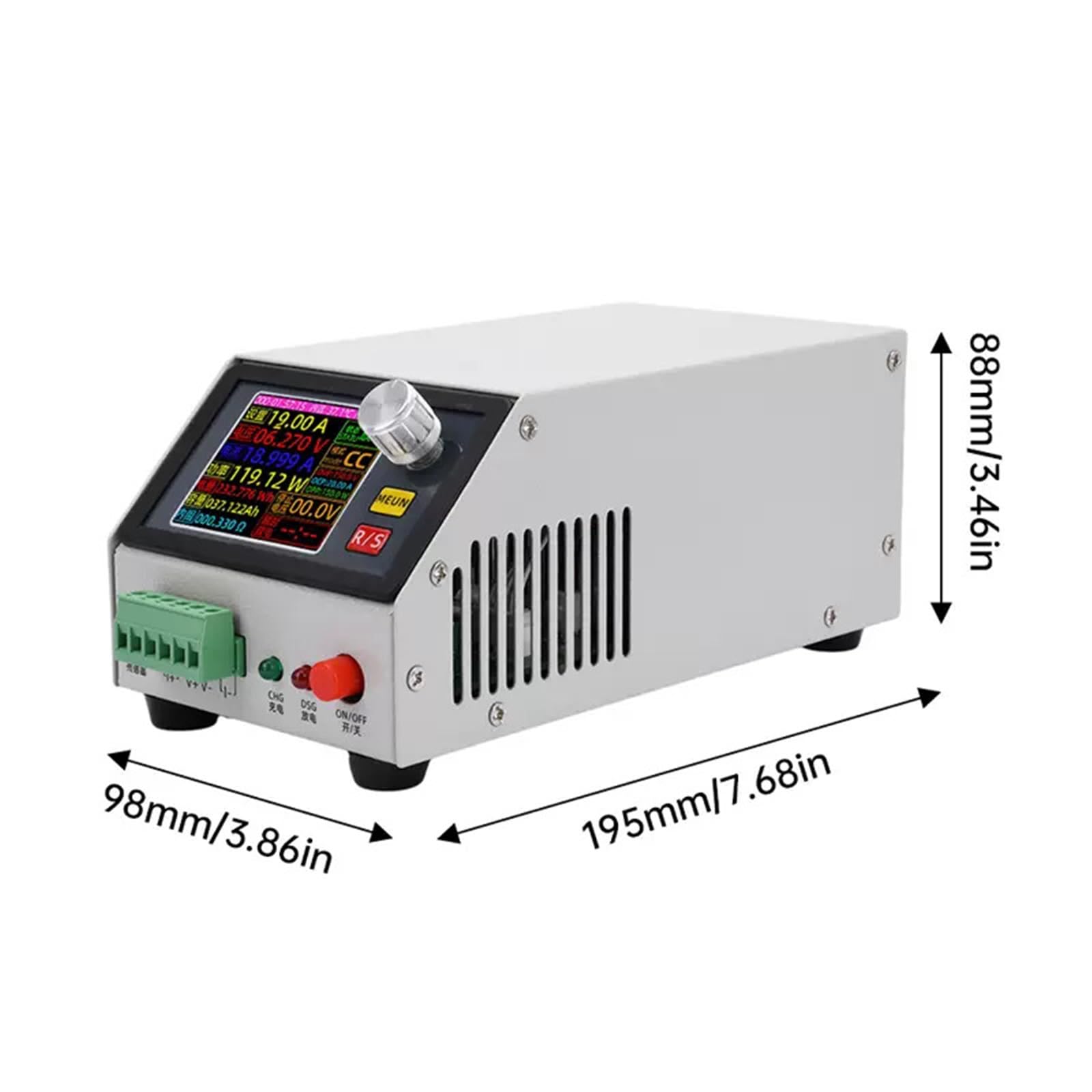 Analizzatore di reti elettriche, Strumento di scarica multifunzione DC con schermo a colori da 2,4 pollici DC0~150V Tester carico elettronico a controllo numerico 150W 20A