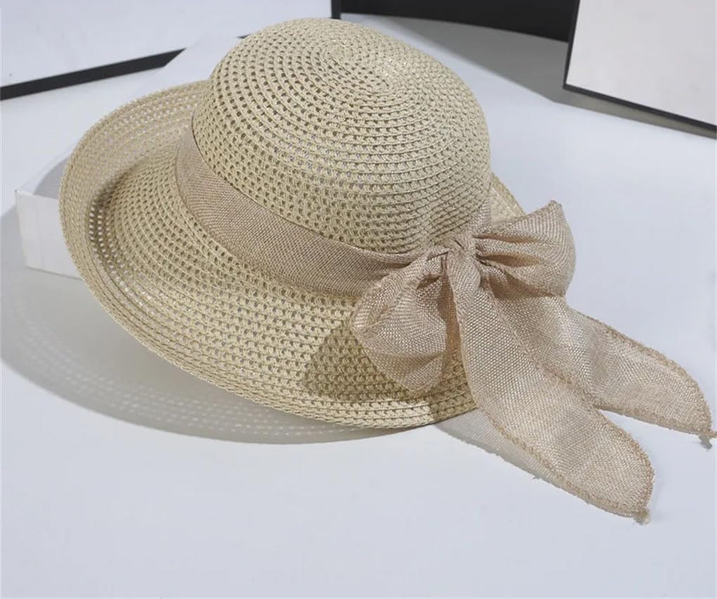 Cappello vintage con fiocco pieghevole Strawfedora per le donne cappello da viaggio all'aperto