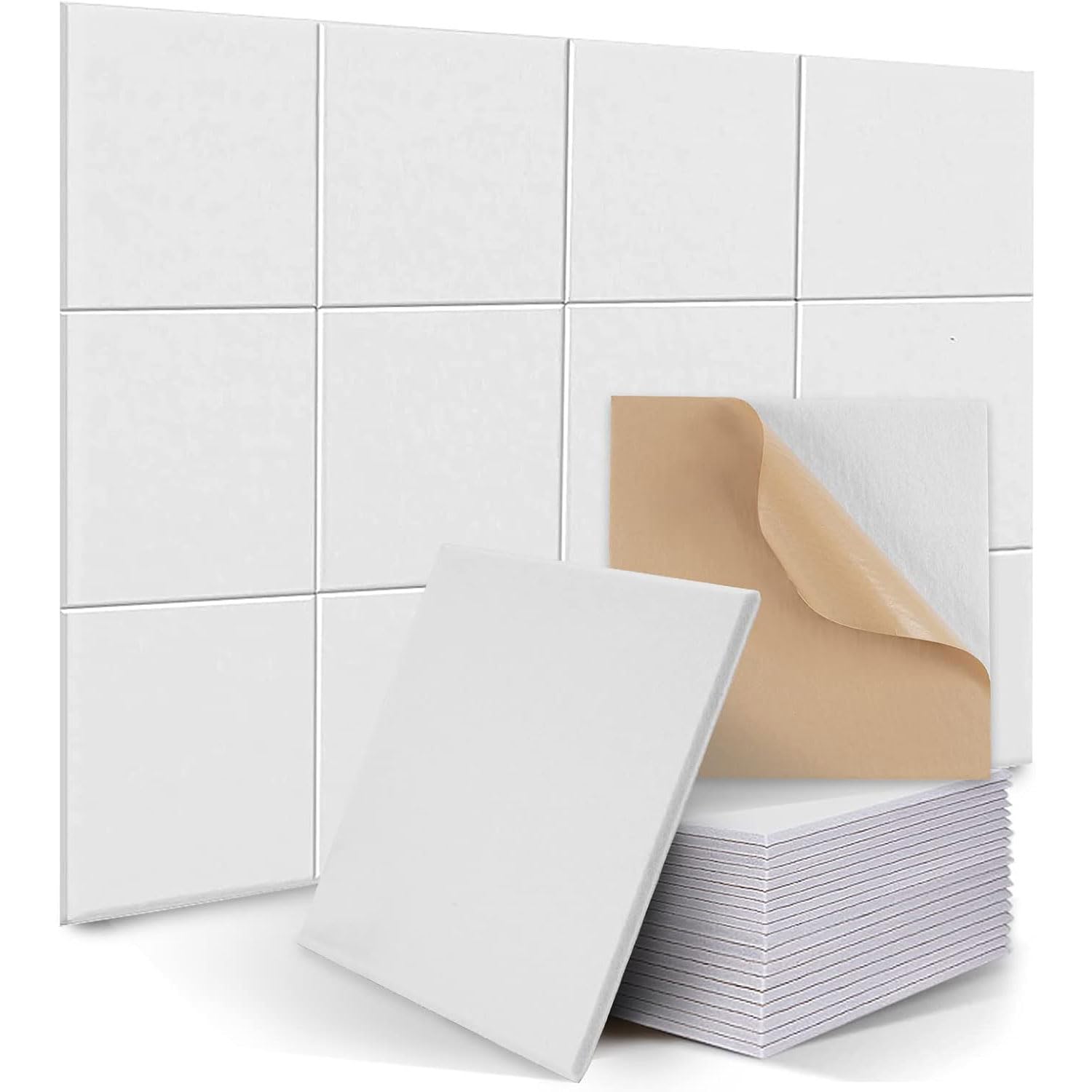 Pannelli Insonorizzanti Per Pareti Colorati, Pannelli Fonoassorbenti Per Pareti Interne, Pannelli Acustici Quadrati Da Parete, 12 Pezzi, 30 X 30 X 0,9 Cm, Per Uffici Home Studio (Bianco)