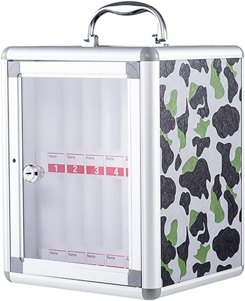 Cell Phone Lock Box 12/24/36/48/60 Slots Aluminum Alloy Phone Storage Cabinet Handle Phone Organizer for Classroom Factory Camp,12 (12)