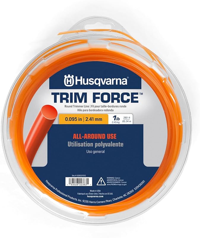 Trim Force Línea de corte de hilo de 0,095 pulgadas, carrete de 1 libra, 280 pies, hilo para devorar malezas con buena durabilidad y rendimiento de corte (1 libra)
