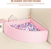 Vista 4 de TRENDBOX Bola Pit Memory Foam Pit Soft Pool Fan-Shape Soft Equipment para niños pequeños - Rosa claro (bolas no incluidas)