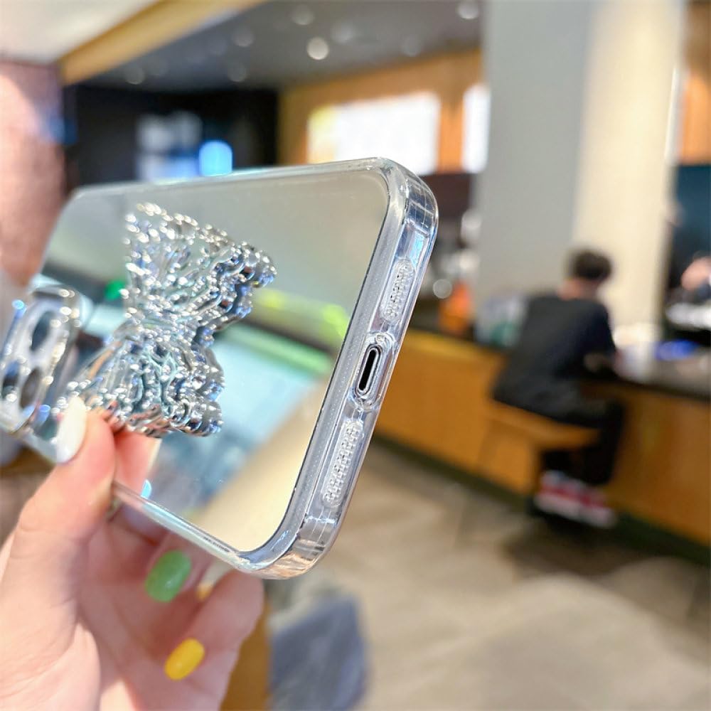 iPhone15 用ケース鏡として使えるリング付き キラキラ かわいいバタフライ Amazon.co.jp: MuZiF iPhone 15 用 ケース 鏡として使える