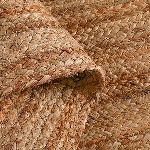 Image of Jute 4x6 feet Handwoven Natural Fibers, Braided Reversible Rectangular Rug, Carpet for Bedroom Living, Dining Room (4x6 feet, Beige & Ivory)