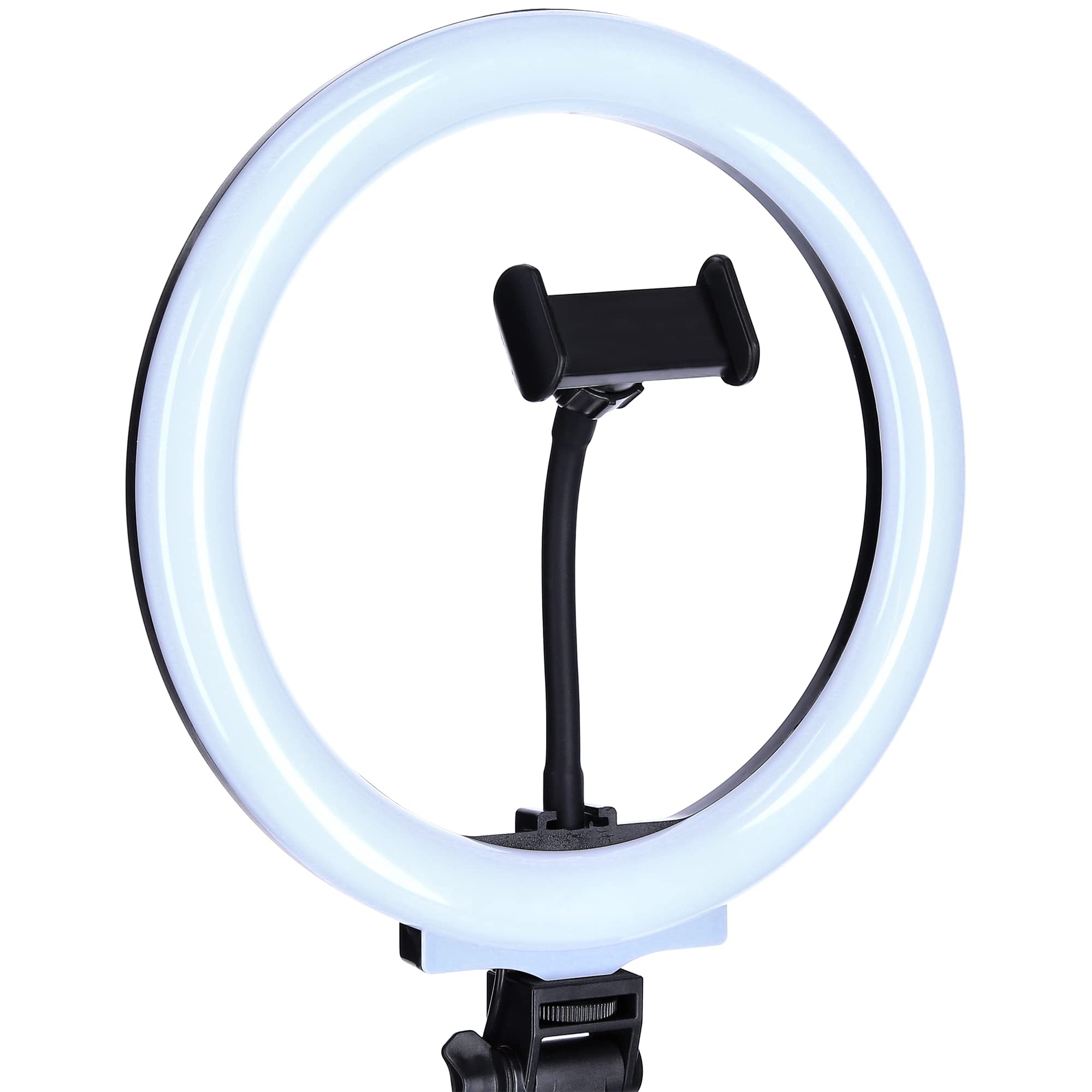 Rollei Lumis Comfort Ring Light Bi-Color, luce ad anello con supporto per smartphone, telecomando per smartphone e treppiede, 120 LED (60 x bianco caldo e 60 x bianco freddo), 28585, nero