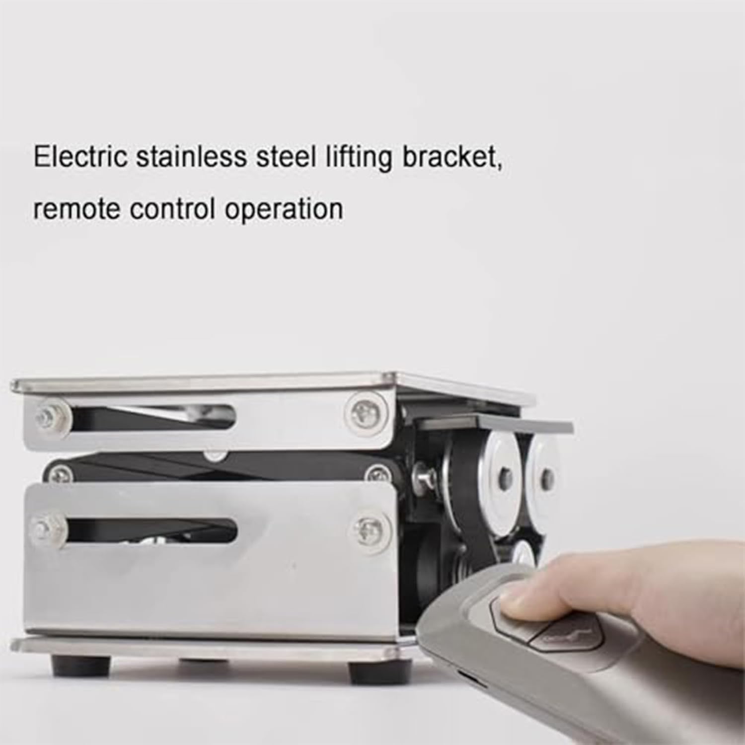 Piattaforma di sollevamento elettrica in acciaio inox regolabile da tavolo da laboratorio 150 x 150 mm ideale per piccoli laboratori, soluzione durevole e versatile per postazioni di lavoro