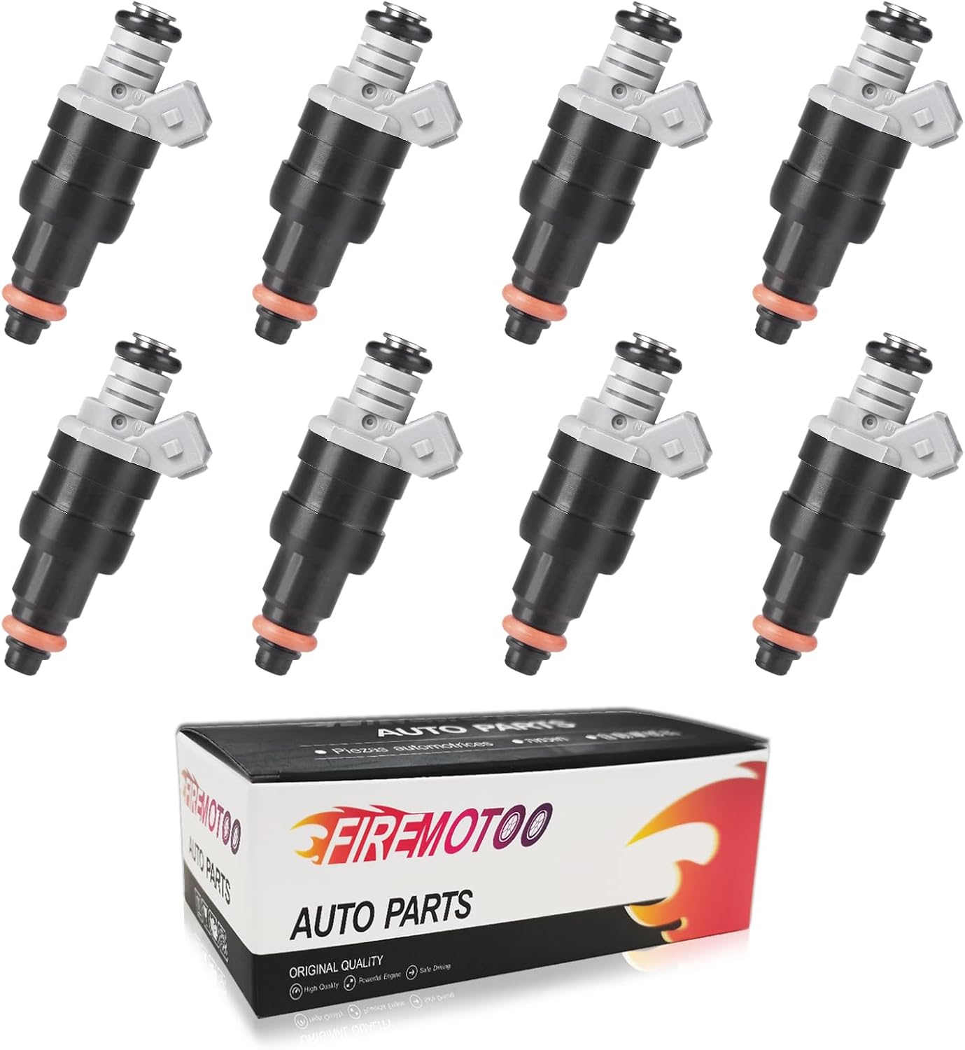 Fuel Injector Set of 8 Compatible with Jeep Grand Cherokee TJ Wrangler for Dodge B1500 B2500 B3500 Ram 1500 2500 3500 Van Durango Dakota 1996-2002 Replace FJ682 53030778 81211128 1 Hole