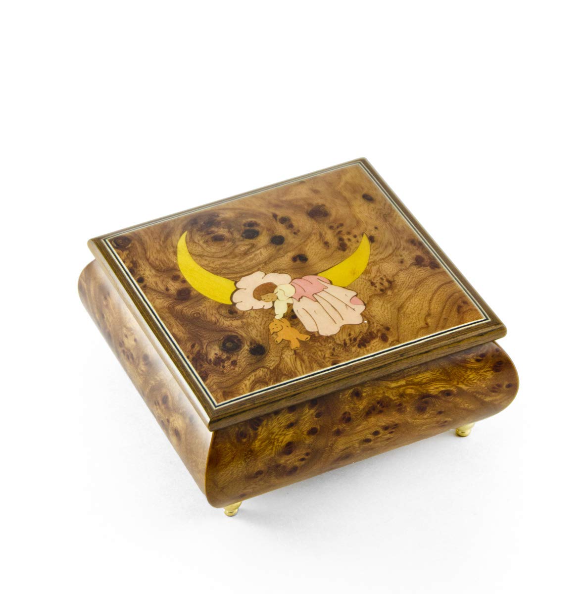 DFHEsdfD Musical jewellery box, Nostalgic Wooden Tone Children's Moon Sleeping Star Sorrento with Music Box