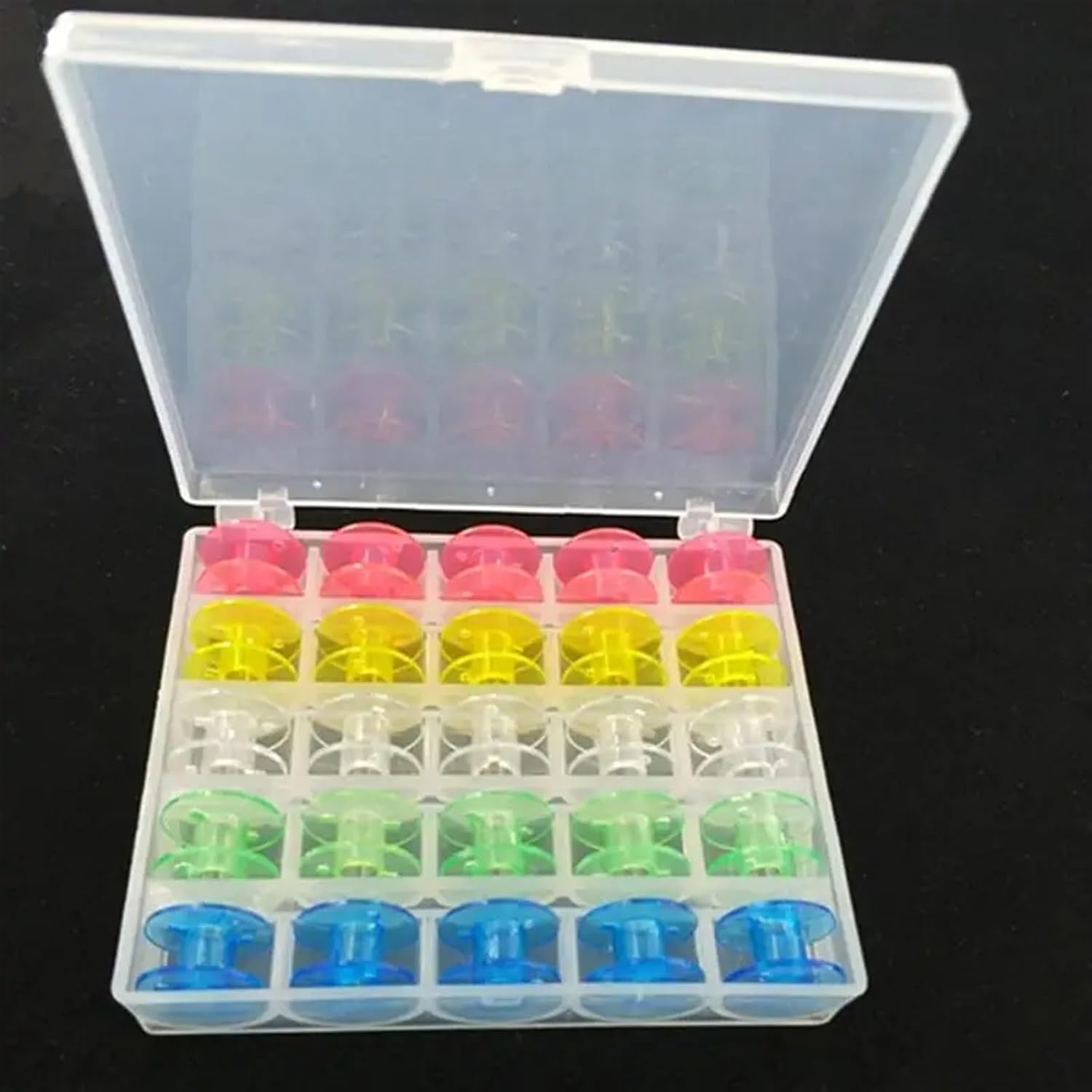 25Pcs/Set Clear Plastic Bobbins Sewing Machine Spools with Thread Storage Case Box for Home Sewing Accessories Sewing Tools (Color : 1Pc Empty Box)