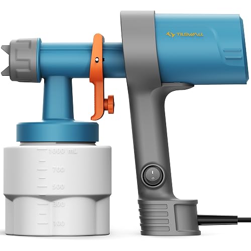 Tilswall Paint Sprayer, Shark 600 Ultra-Light HVLP Electric Spray Paint Gun with 3 Nozzles & 3 Patterns, Easy to Clean, Variable Flow Control, Ideal for Furniture, Cabinets, Fence, Walls, Doors, Deck