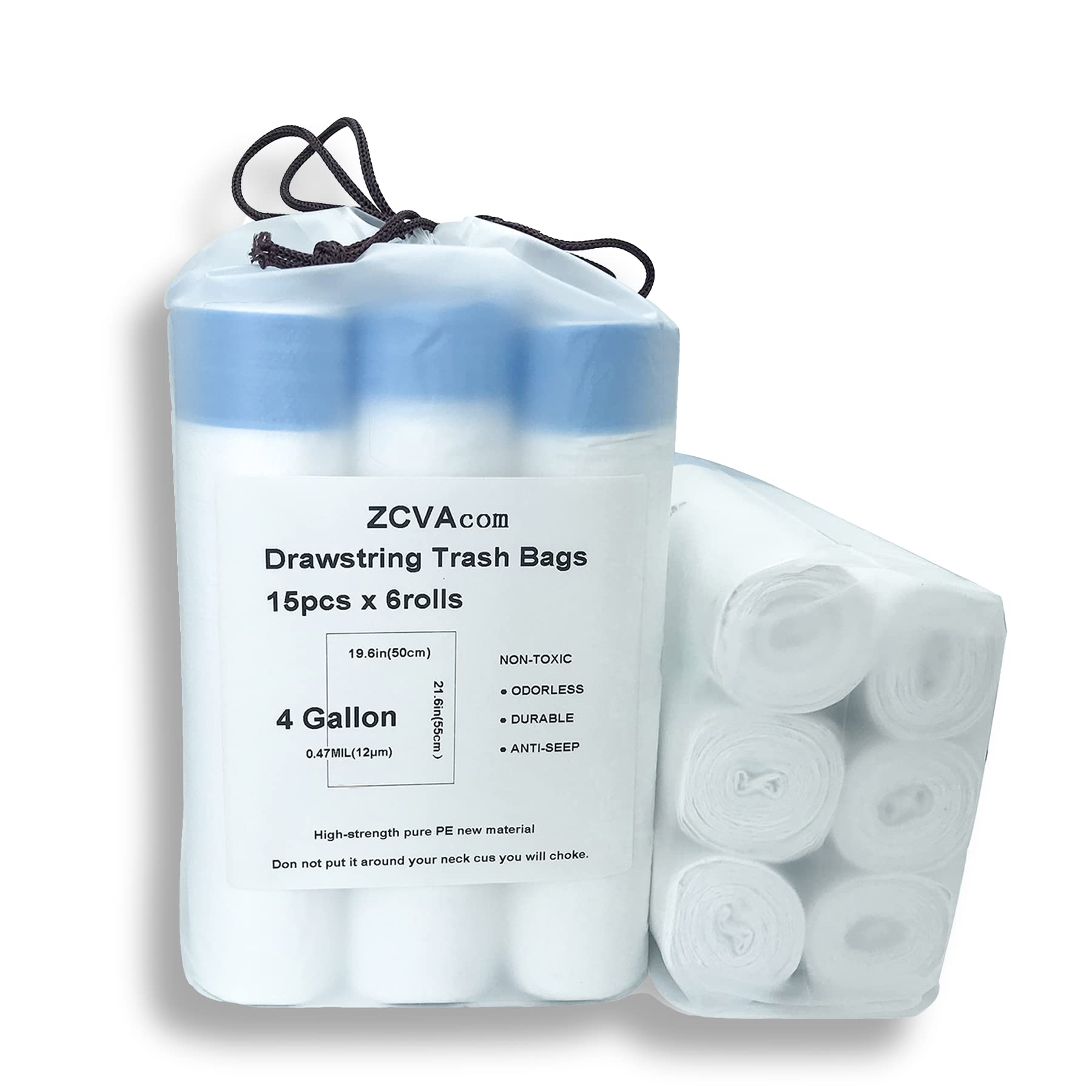 Amazon.com: ZCVAcom 4~6 Gallon Drawstring trash bag, 90 Counts