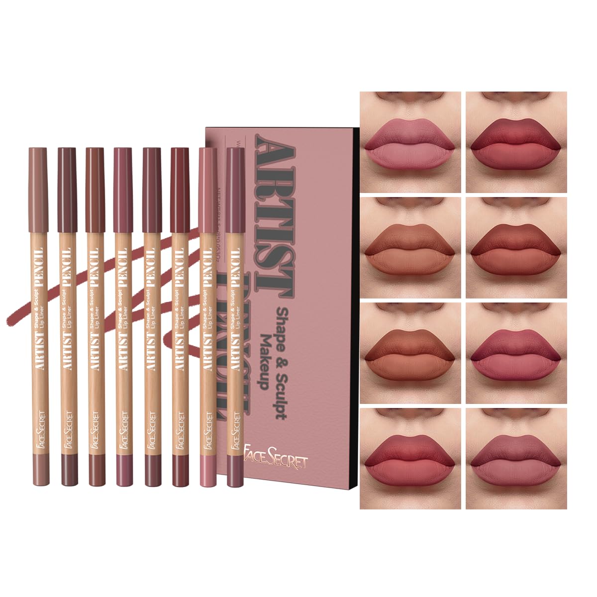 8pcs Nude Lip Liner Makeup Set - Waterproof & Smudge-Proof Matte Pencil, Long-Lasting & Durable, Smooth & Easy Glide, Non-Smudge, Contouring, Filling