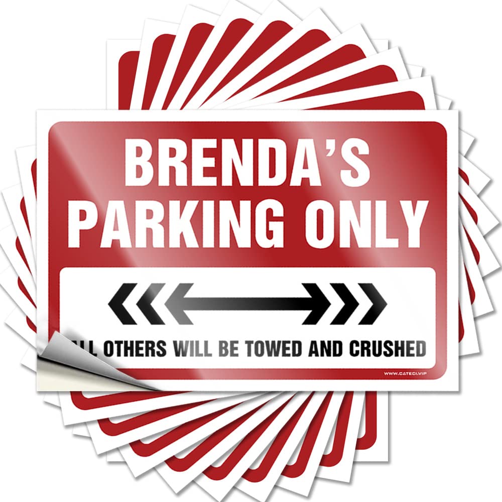 Brenda's Parking Only Decorations for Patio Coffee DIY | Badass Decal Tumbler Removable Vinyl Sticker Decal(12X18CM)