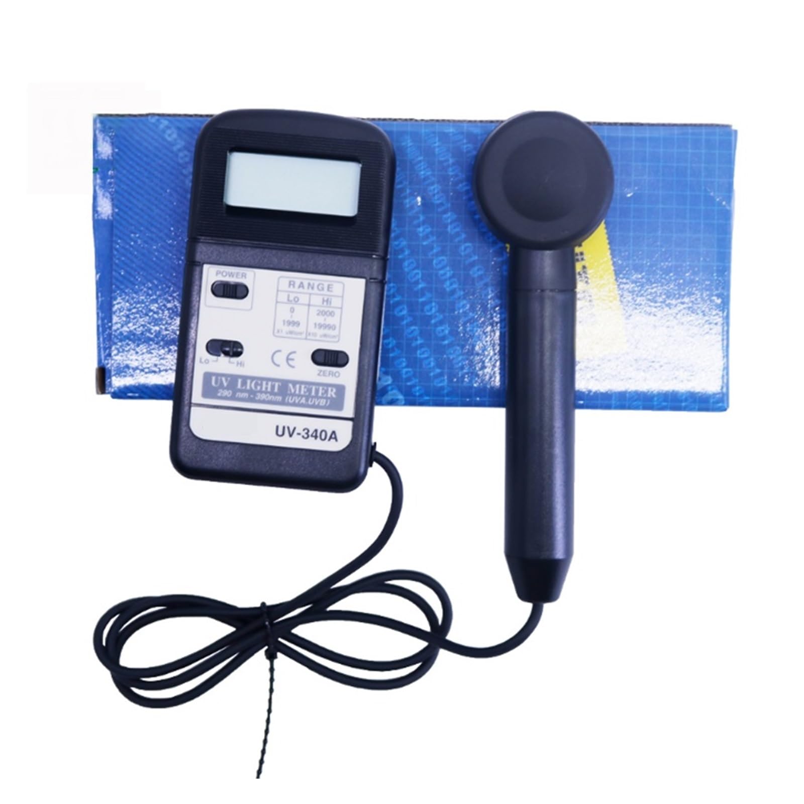 Miernik UV, UV-340A 0-1999uW/cm2, 2000-19990uW/cm2, 290-390nm (UVA, UVB), Miernik światła UV