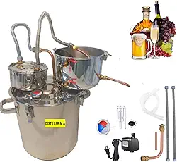 Destilador,alambique, 20 Litros Em Inox,e cobre,cachaça,whisky,etc