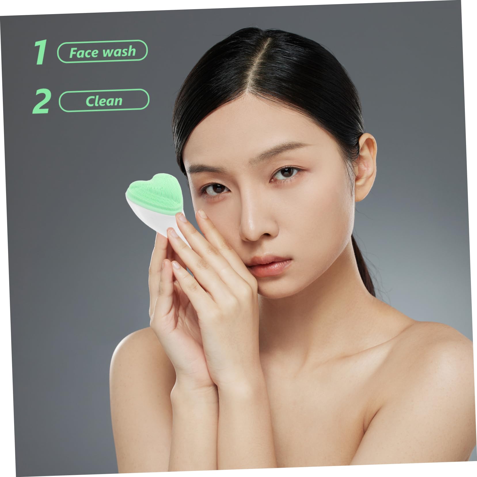 FRCOLOR Facial Cleansing Brush Manual Face Wash Brush Long Handle Portable Facial Exfoliator for Skincare