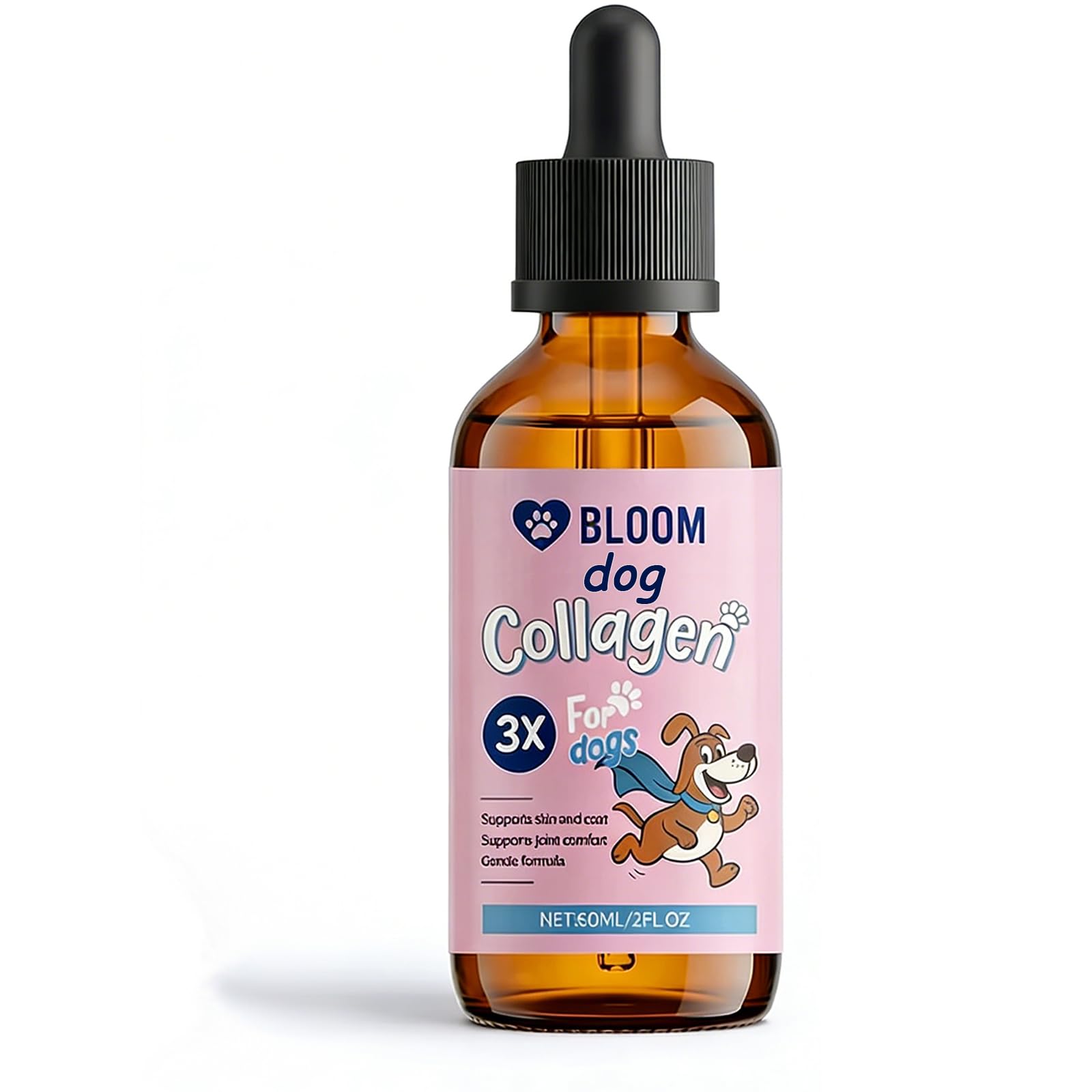 Bloom Collagen for Dogs, Bloom Triple Collagen for Dogs, Gentle Formula, Supports Skin and Coat, Joint Comfort, 60ml (1pc)