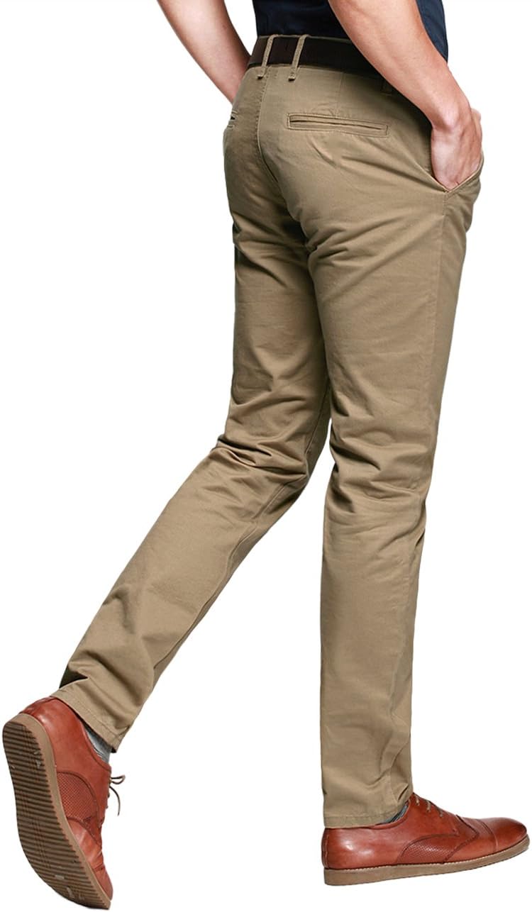 Match Mens Regular-Fit Casual Flat Front Chino Pants - Image 2