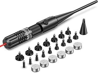 MidTen Red Laser Bore Sight Kit Multiple Caliber for .177 to 12GA Caliber with Big Press Switch Red Dot BoreSighter with 2 Sets of Batteries - MidTen