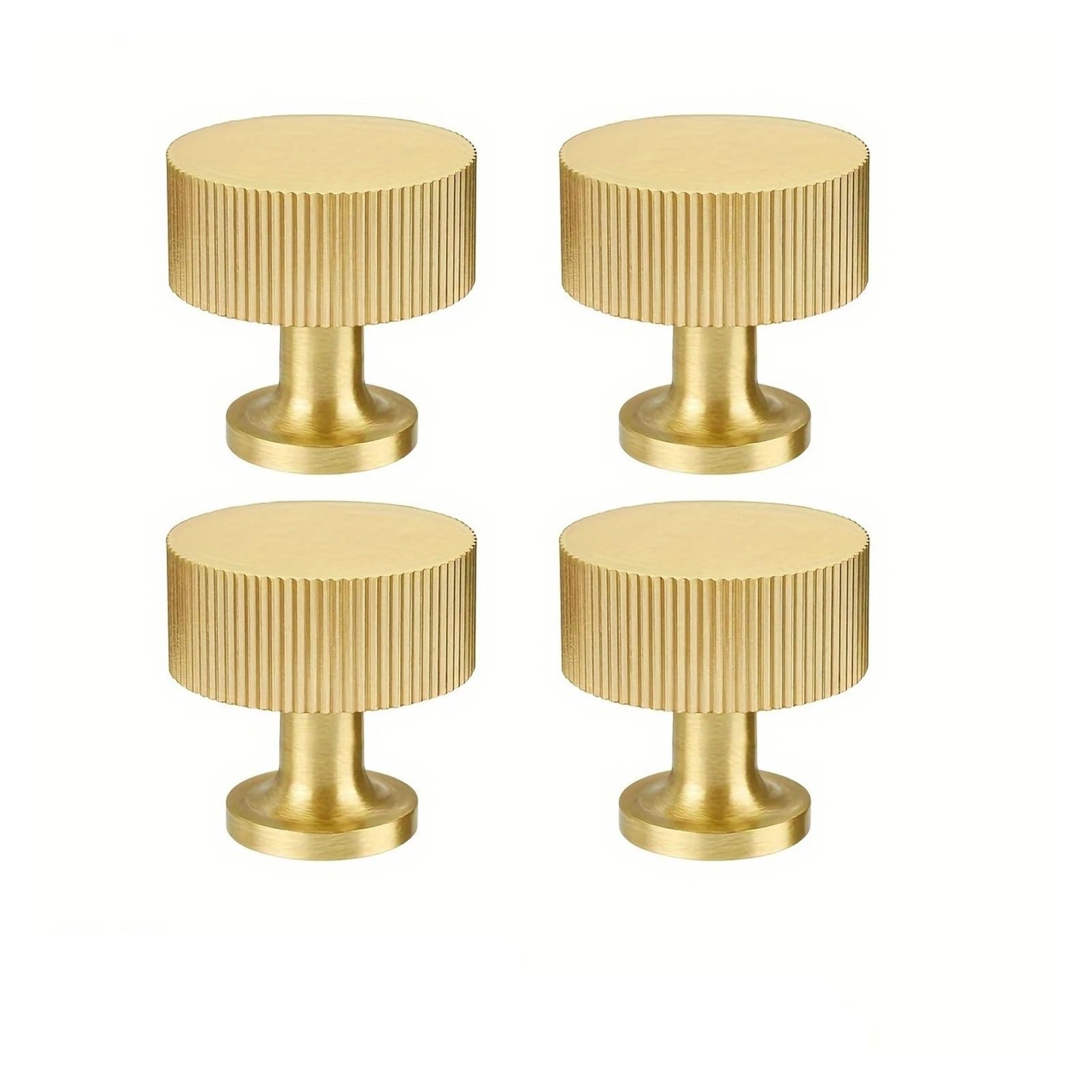 IKLAAQETBXPS 4PCS Golden Ribbed Cabinet Knobs Drawer Pull Handles for Dressing Tables Household Furniture