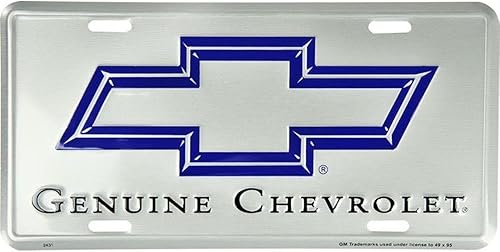 Etiqueta automática de metal en relieve de Chevrolet genuina 6 x 12