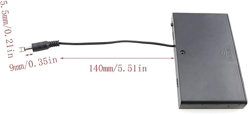 Miniatura 2 de ITROLLE 8 x Soporte de batería AA 8x1.5V 12V Caja de Batería Negra con DC 0.217x0.083 in Conector macho e interruptor de encendidoapagado
