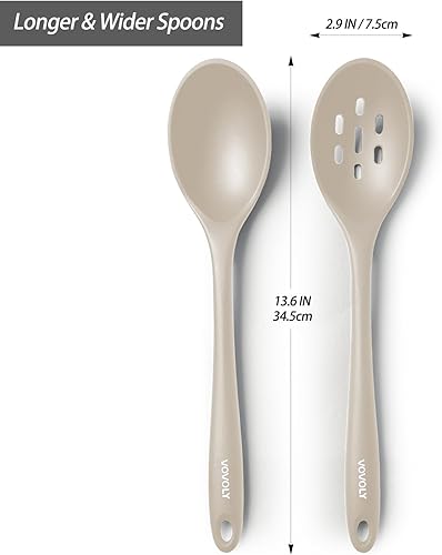 Miniatura 5 de Juego de espátula y cuchara de silicona, utensilios de cocina resistentes al calor para utensilios de cocina antiadherentes