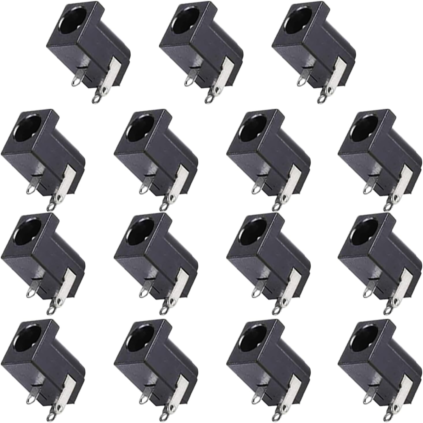 DC 5.5x2.1mmPower Connector๏ผ15PCS 5.5mmx2.1mm Connector 3 Pins PCB Mounting DC-005 Female DC Power Jack