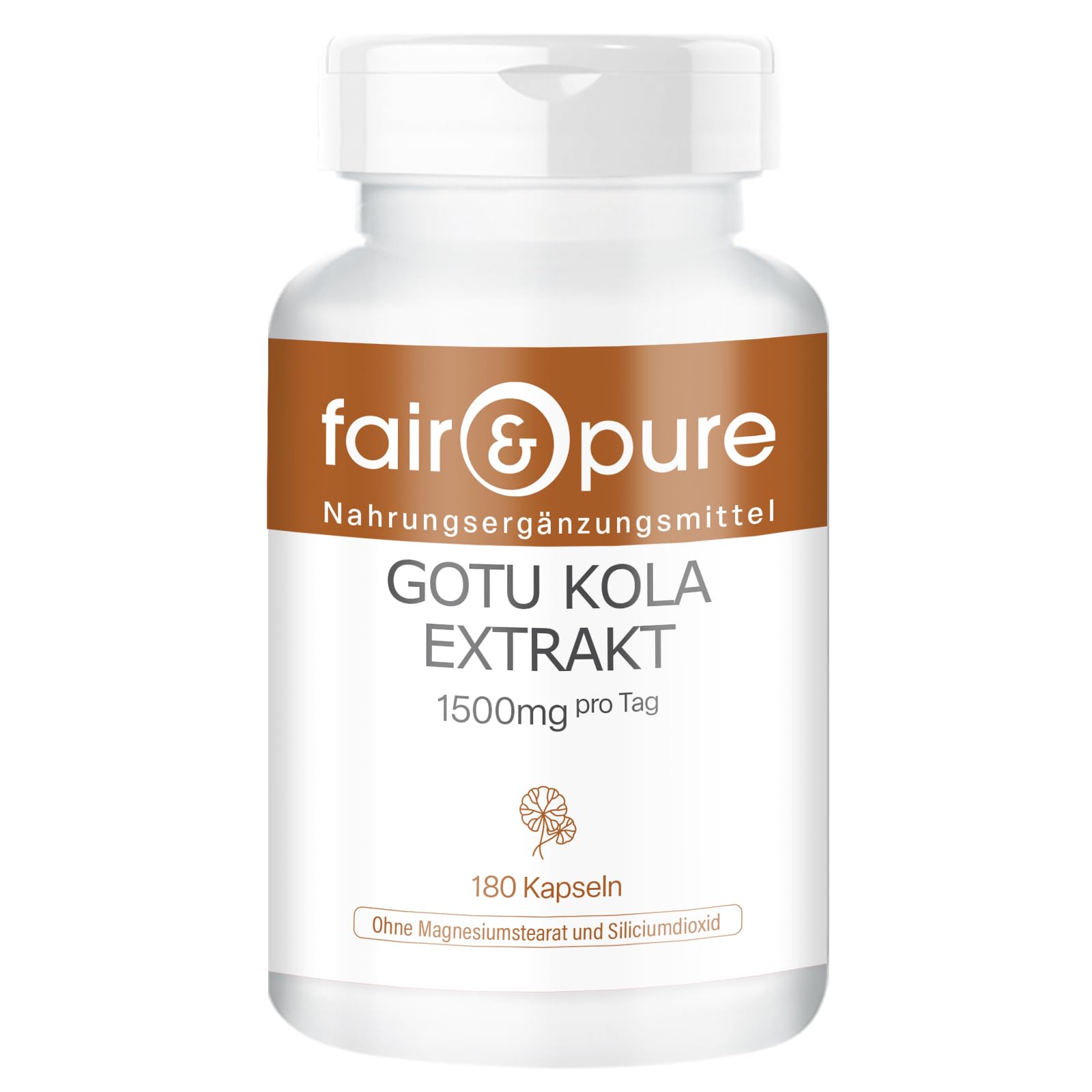 Fair & Pure® - Estratto di Centella asiatica 1500mg - 180 capsule - Centella asiatica - con vitamina C e zinco - vegano - altamente dosato