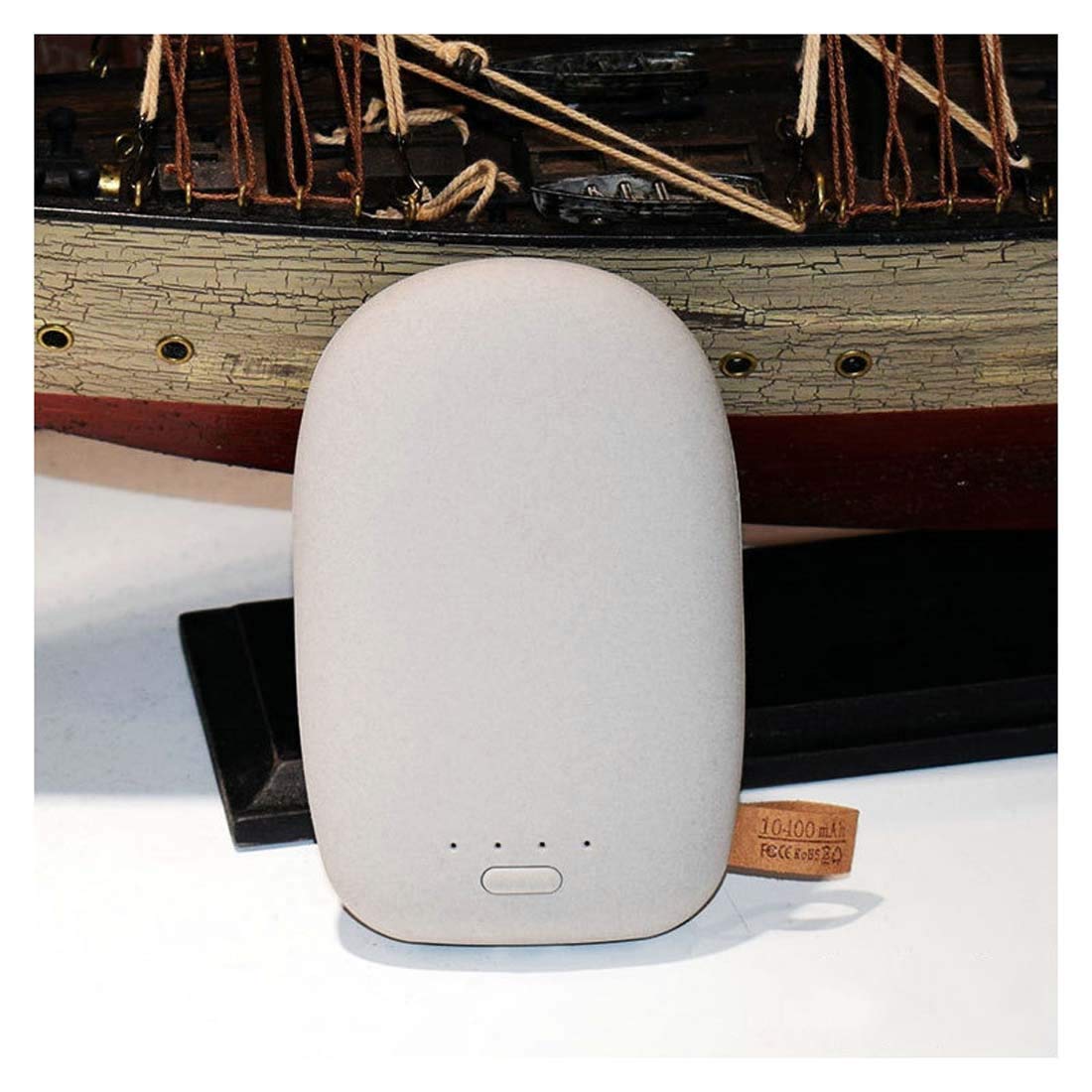 Puissance mobile double port gris : batterie externe compacte à indicateur de charge précis