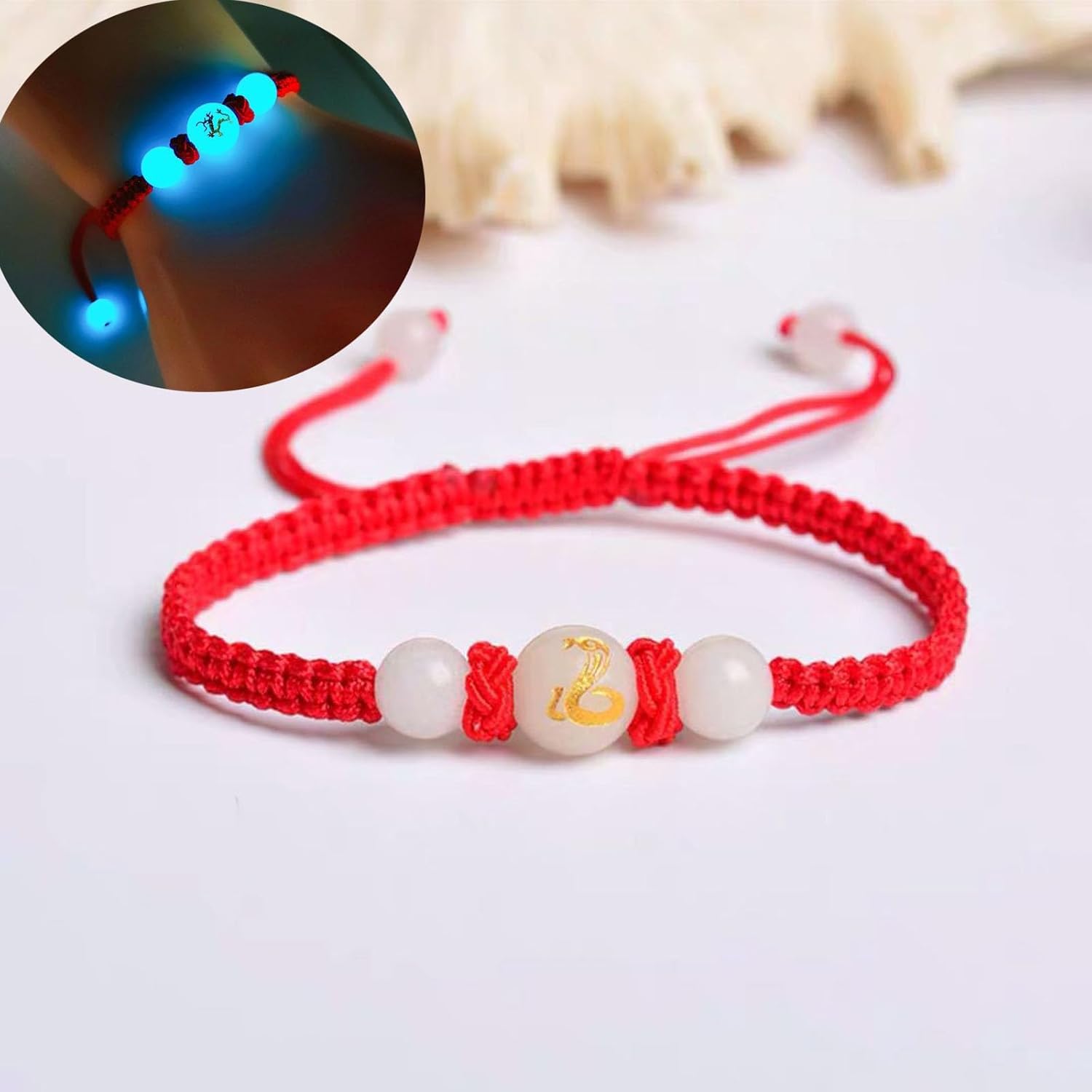 2025 New Year of Snake Red String Bracelet, Adjustable Chinese Zodiac Animal Good Luck Braided Bracelet Lucky Snake Feng Shui Red Rope Corded Bracelets Jewelry for Women Men - Image 6