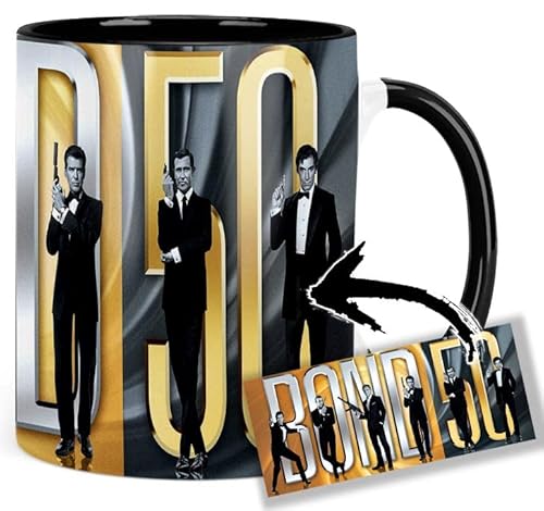 James Taza Interior y Asa Negra Bond 007 50 Years Ceramica Black Inner and Handle Mug Of Bond Cover