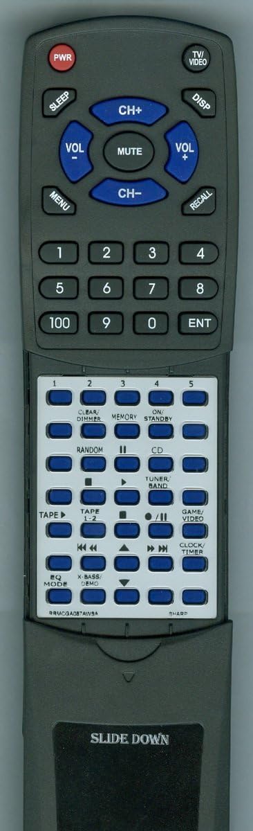 Replacement Remote Control for Sharp RRMCGA087AWSA, CDES777