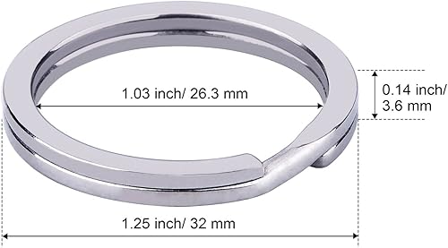 Miniatura 2 de Outus Paquete de 5 llaveros de titanio divididos, llaveros divididos para llaves de automóvil para el hogar (1.25 pulgadas/1.260 in)