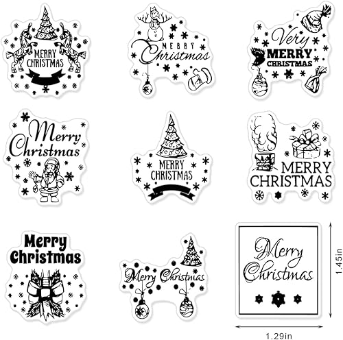 Miniatura 8 de Sellos transparentes para árbol de Navidad para hacer tarjetas y álbumes de fotos, palabras de felicitación de Navidad, sellos de silicona, regalos