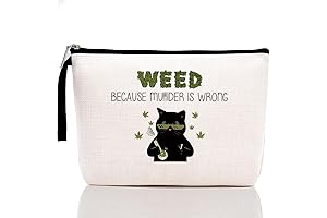 Funny Weed Leaf Makeup Bag - Because M is Wrong