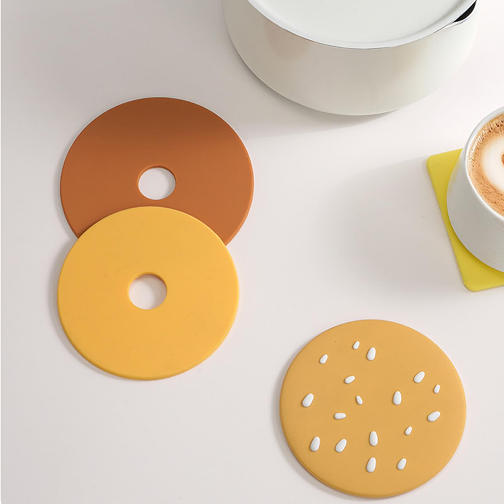 Posavasos Divertidos Base Antideslizante de Silicona con Diseño de | Posavasos con Integrado en la Base Para Barra de Café, Oficina en