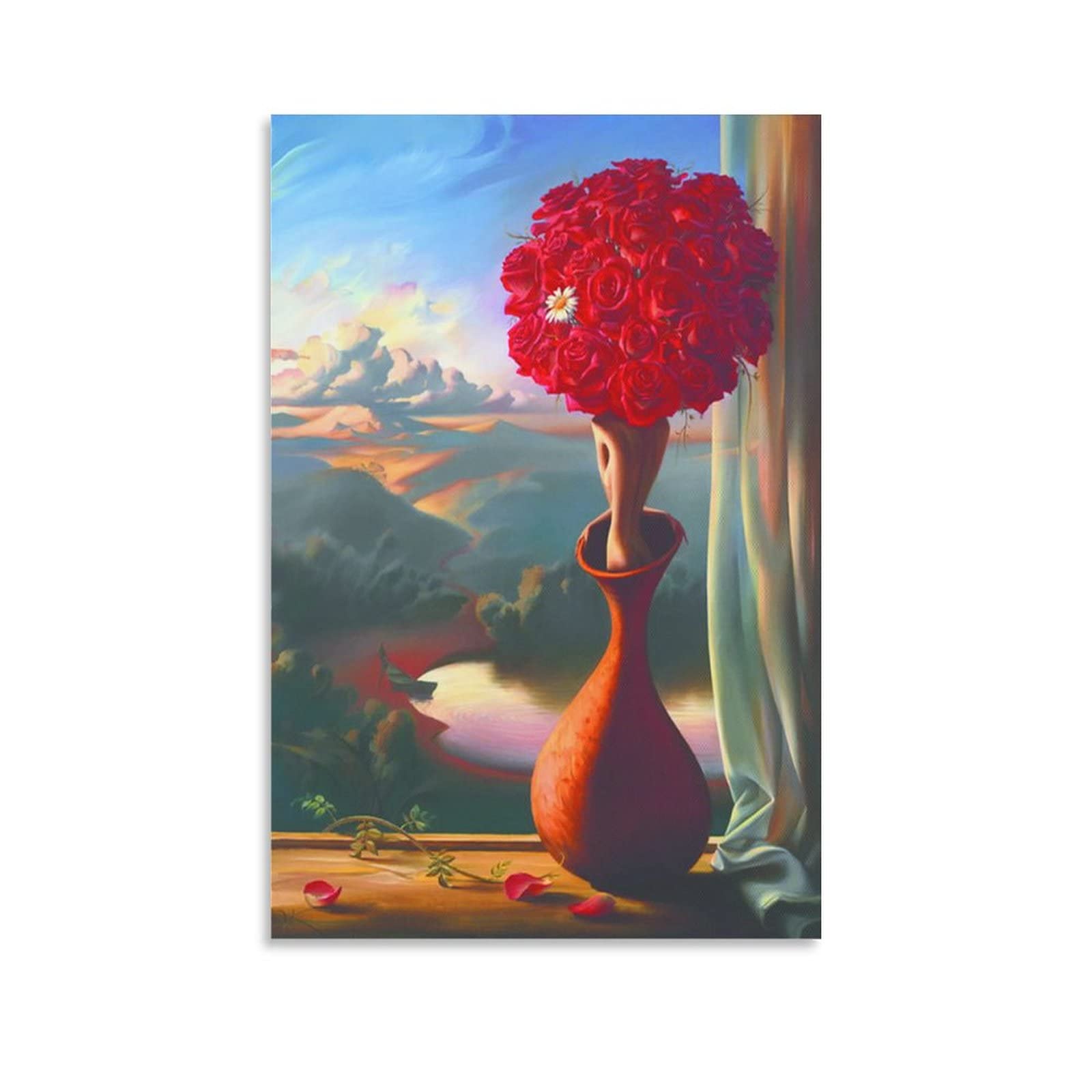 Rose Awaiting by Vladimir Kush Poster Prints Wall Art Picture Prints Modern Family Wall Art 08x12inch(20x30cm)