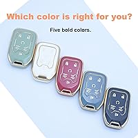 Vista 4 de Funda para llavero para Chevy Silverado Suburban Tahoe GMC Sierra Terrain Acadia Yukon Smart Car con llavero (6 botones, gris)