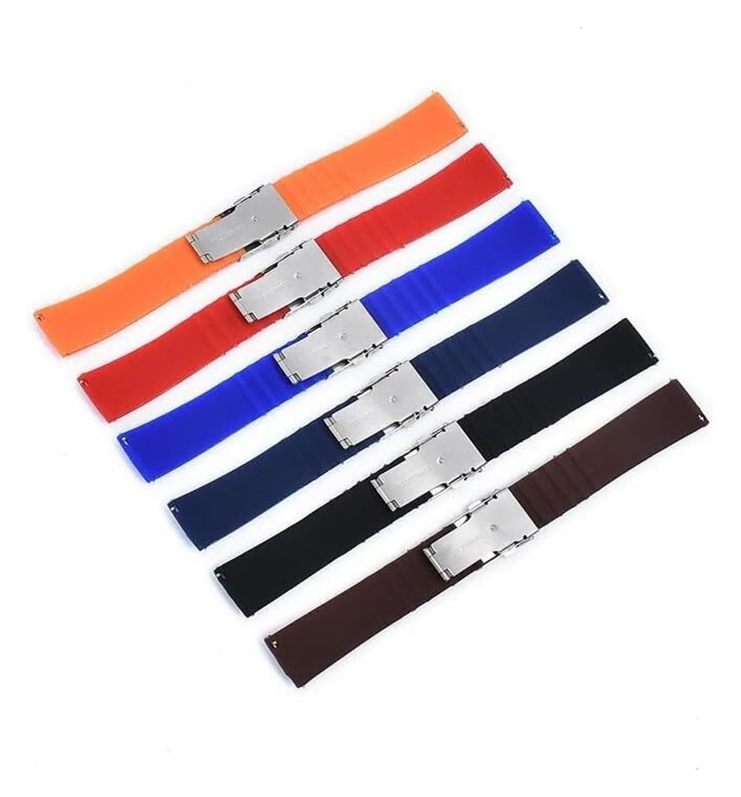 Bracelets en silicone avec boucle en acier inoxyda Bracelet en silicone 18mm 20mm 22mm 24mm Bracelet de montre en silicone souple Bracelet de remplacement en caoutchouc de sport Bracelet de montre Bra