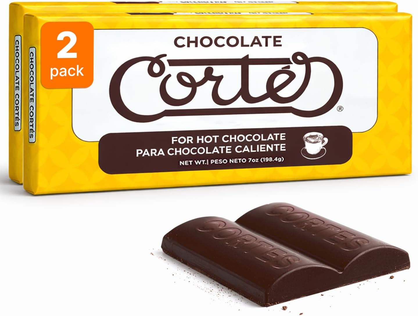 Sweet Chocolate for Hot Chocolate (2 Pack, 7 oz Each) – Puerto Rican & Dominican Bean-to-Bar Chocolate, Authentic Caribbean Drinking Chocolate