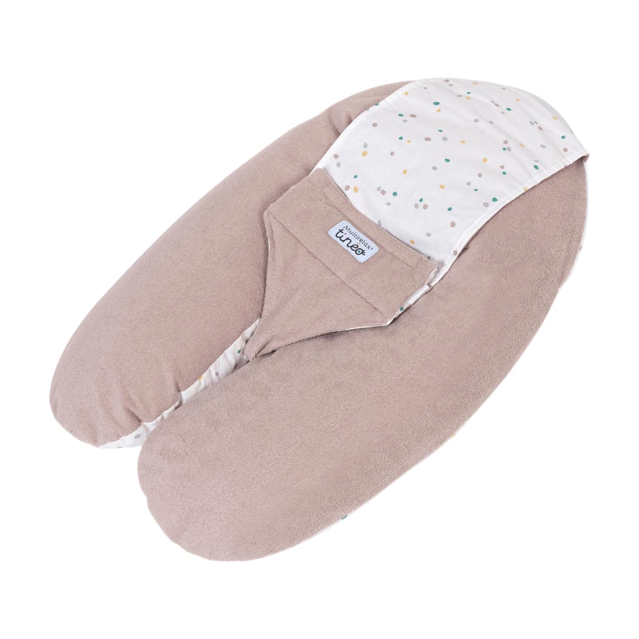 Tinéo Coussin de Grossesse Allaitement Multifonctions 78x44 cm Déhoussable Fabriqué France Noisette