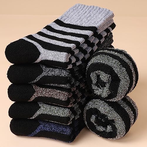 Image of Hycome Men Women Socks Thick Thermal Hiking Winter Warm Boot Heavy Soft Cozy Socks for Cold Weather 5Pairs