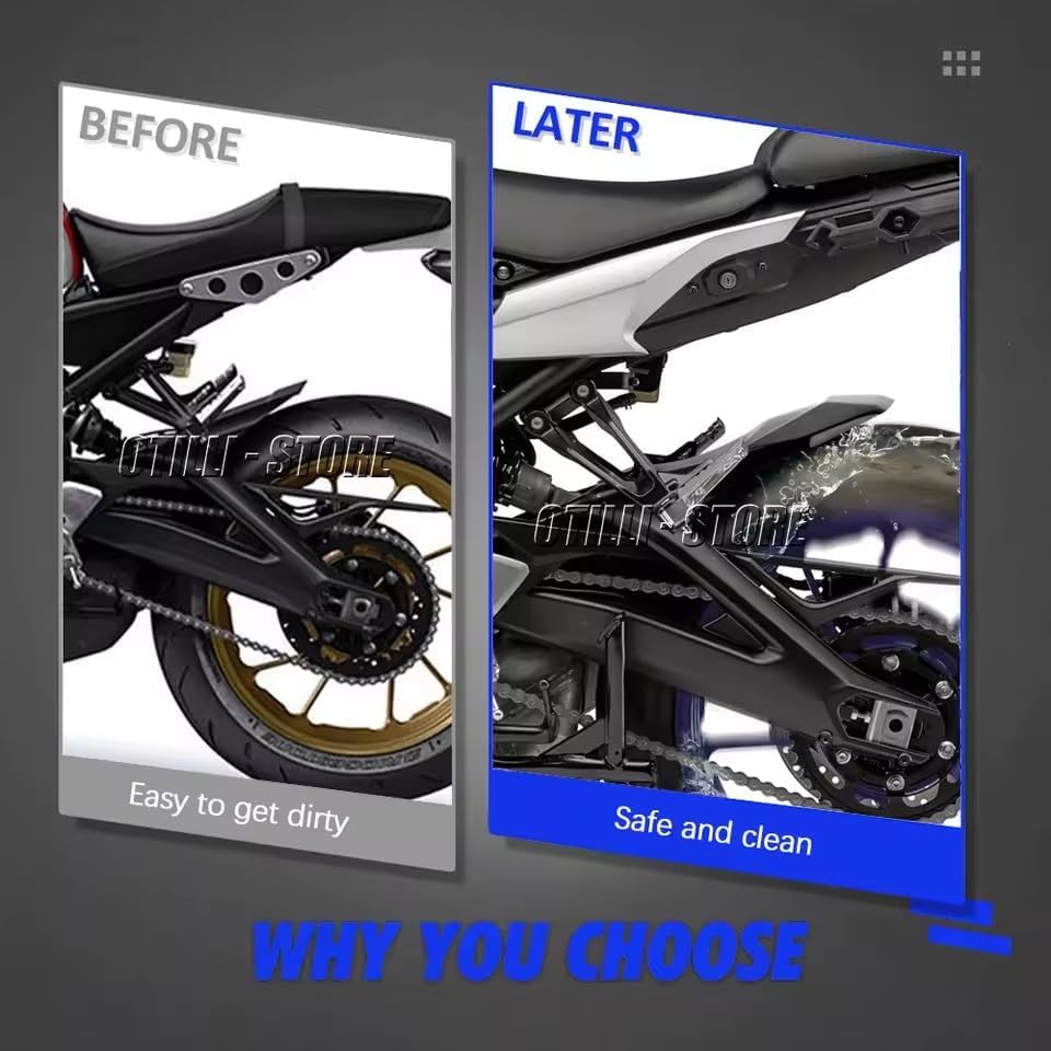 Motorcycle Accessories Rear Fender Hugger Extension Mudguard Mud Guard Extender For Yamaha XSR900 XSR 900 2013-2021 (Carbon fiber)